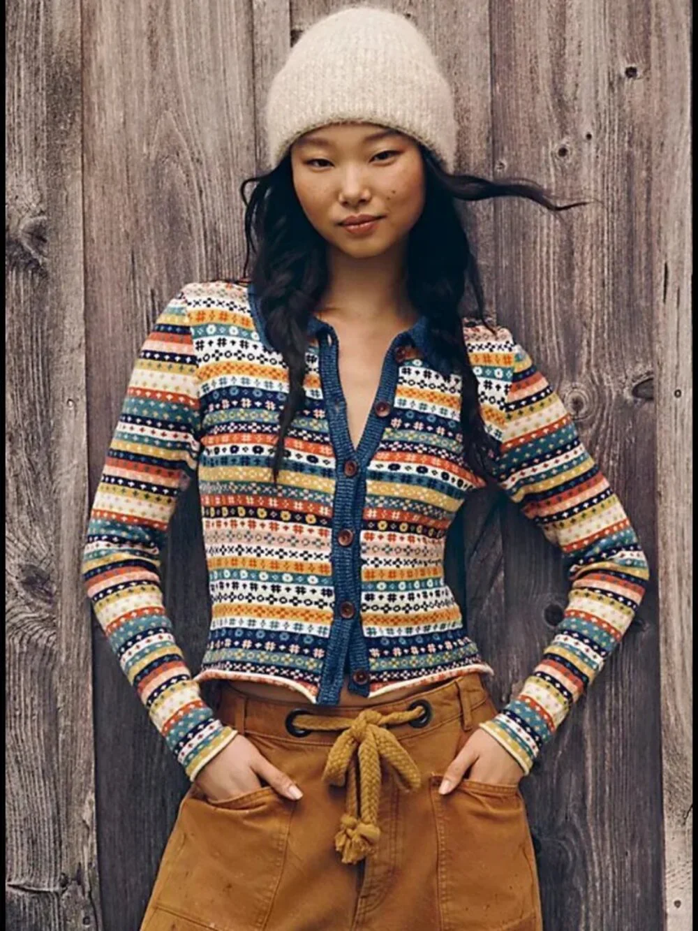 NWT Free People Oak And Pine Cardigan in Heritage Combo